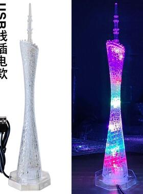 上海东方明珠模型东方明珠塔纪念品世界建筑模型摆件创意礼物亮灯