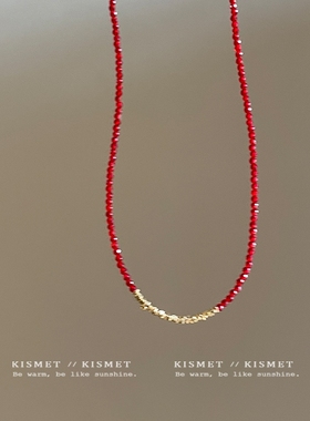 击梧桐~小众设计感本命年红色穿搭项链女2025新款爆款锁骨颈链