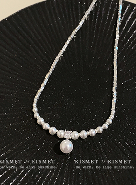碎银子珍珠穿搭项链高级感锁骨链