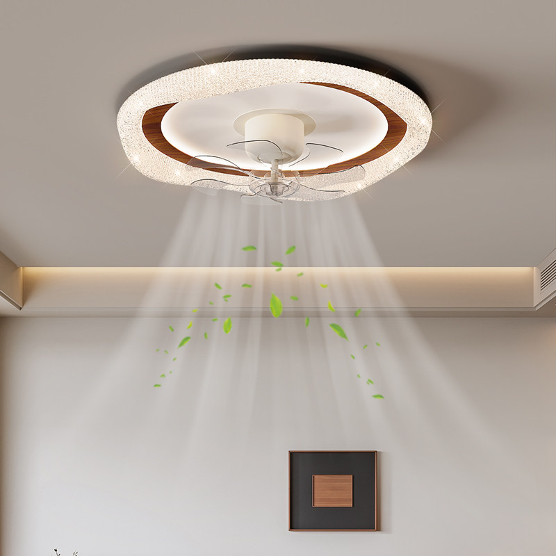 全光谱中古风风扇灯隐形复古风2025新款水晶灯护眼卧室吸顶风扇灯,淘宝优惠券,粉丝福利购,淘宝优惠卷