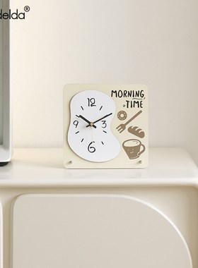 Mandelda入户玄关摆件侘寂风家居客厅钟表摆放式桌面电视柜装饰品