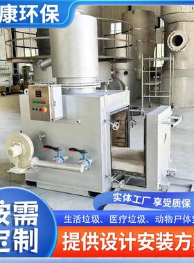 鸡鸭鹅养殖场无害化处理设备 高温热解气化炉 宠物动物焚烧炉
