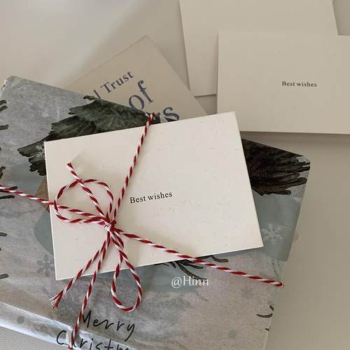 Hinn 香草纸Best wishes贺卡~原创ins礼物手写祝福装饰用折叠卡片 - 图2