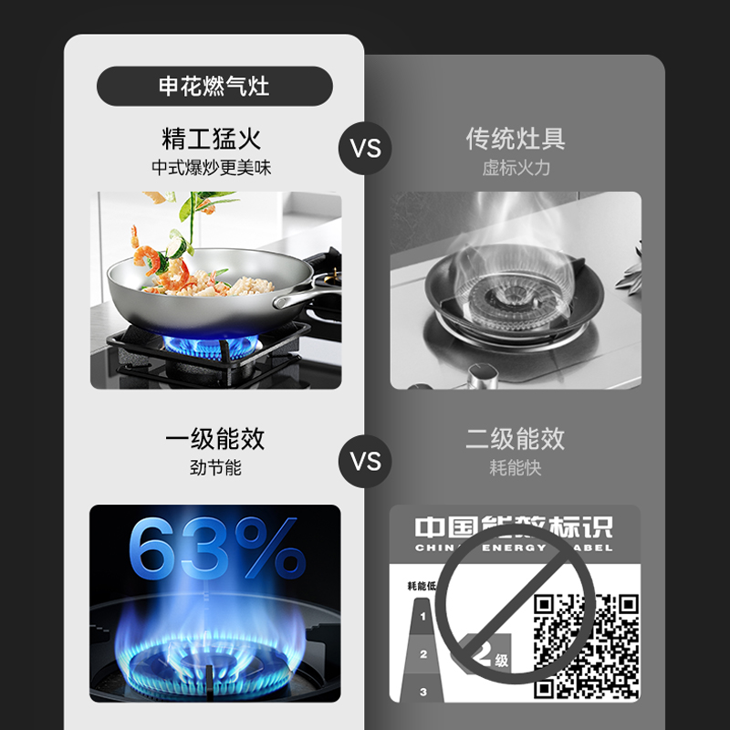 上海申花官方正品燃气灶嵌入式家用双灶智能定时天然气液化气灶 - 图3