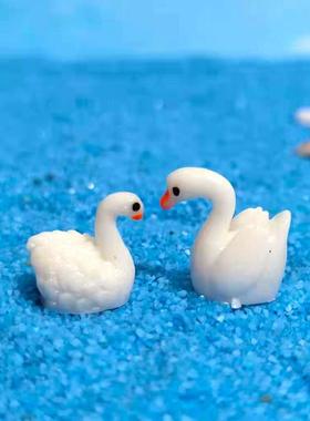 微景观白天鹅大鹅鱼缸盆景装饰品造景diy黑天鹅鸭子桌面动物摆件