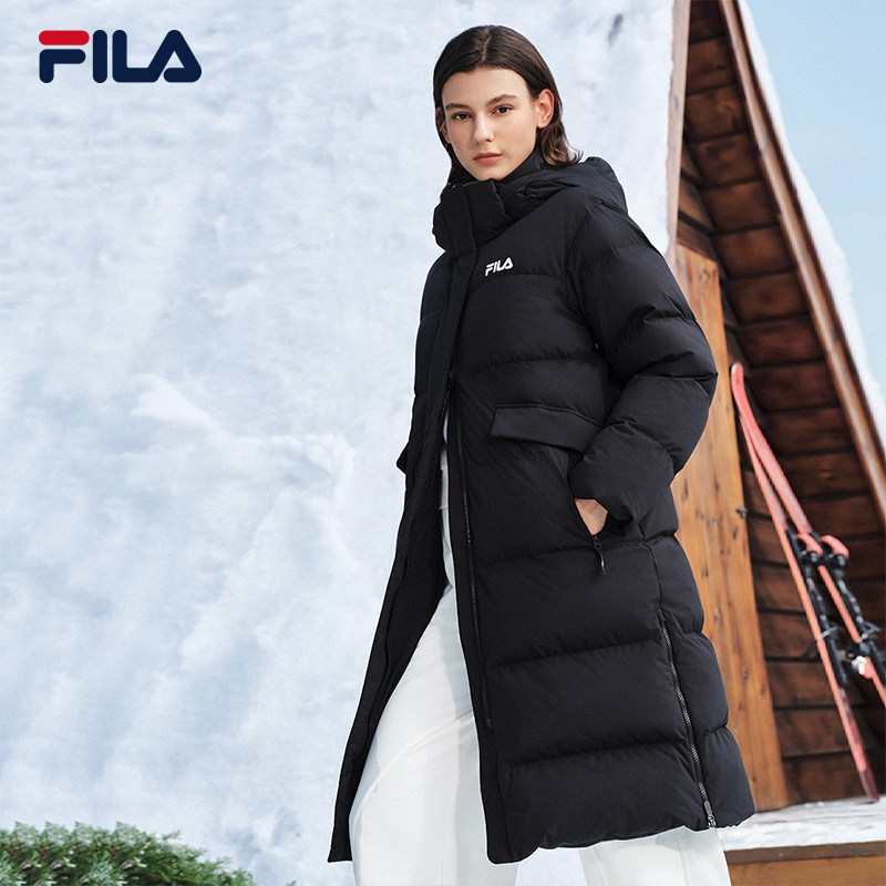 FILA斐乐官方女子长款羽绒服2025冬新款派克服防泼水户外保暖外套,淘宝优惠券,粉丝福利购,淘宝优惠卷