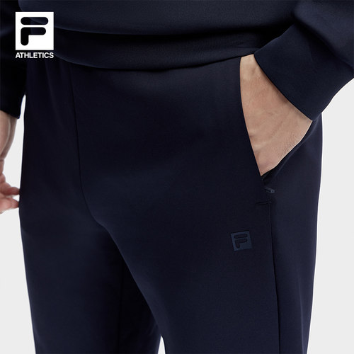 黄景瑜同款FILA斐乐官方男子针织长裤健身训练裤运动裤直筒休闲裤 - 图3