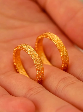 甄缘新款简约侵蚀戒指男女轻奢小众情侣指环开口可调厂家直销