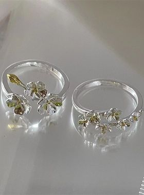 网红爆款戒指女可调节小众甜美轻奢指环冷淡套装女款极简