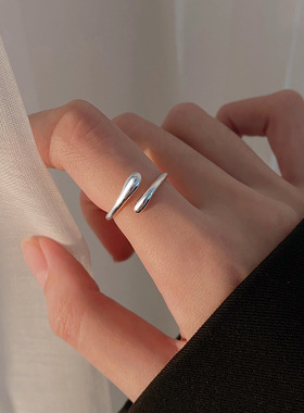 拥抱戒指女ins简约小众设计感开口戒尾戒气质百搭2023年新款指环