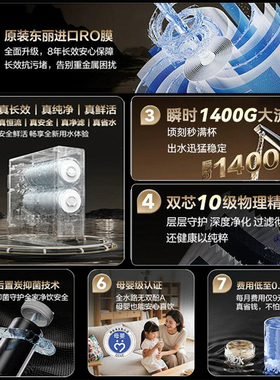 海尔鲜活水1200GProMax净水器家用直饮加热一体机壁挂式管线机