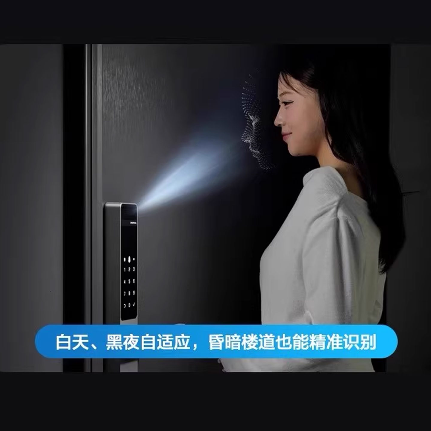 萤石DL20F智能锁3D人脸识别智能视频锁握开家用电子门锁防盗门锁 - 图1