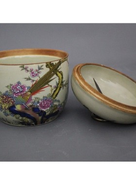 景德镇仿古陶瓷器雍正粉彩富贵锦鸡图茶叶罐家居客厅摆件仿古收藏