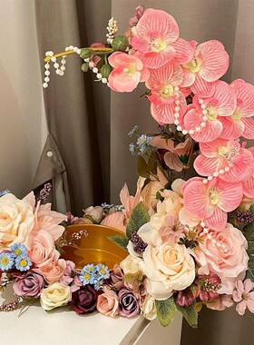 小红薯同款婚礼仿真花装饰婚鞋展示高颜值假花铁盒鞋架备婚摆件