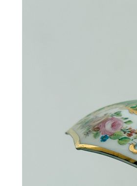 为你撑起一把伞 二十年前欧洲展会样品雨伞小摆件 复古铜配瓷摆件