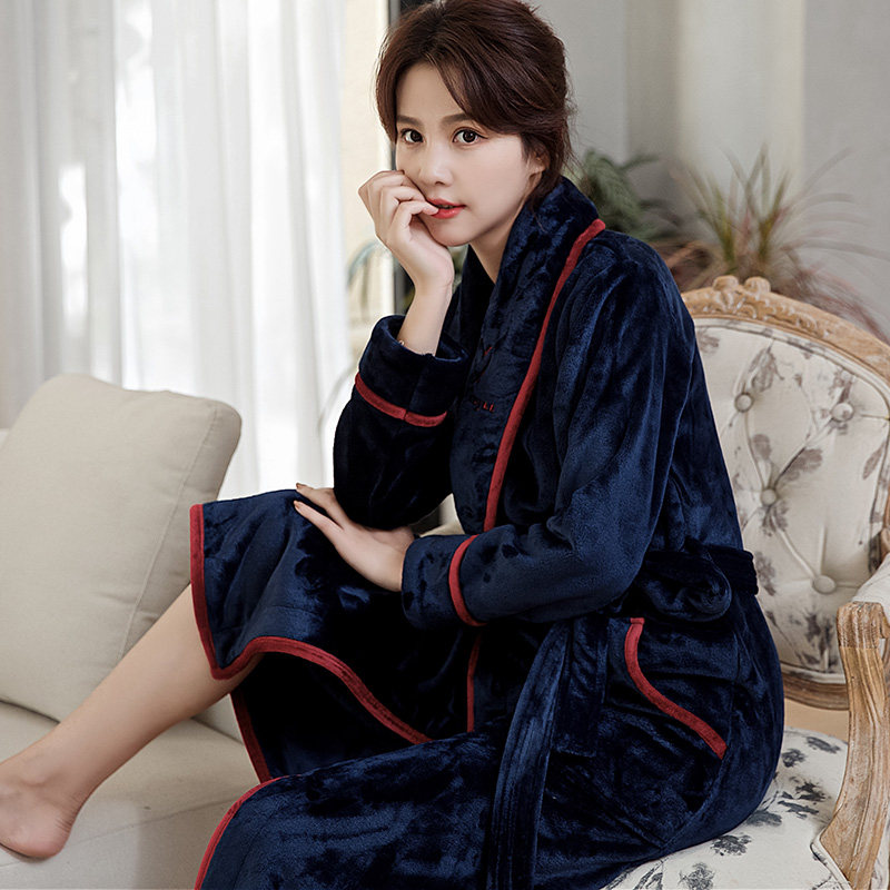 睡袍女冬长款新娘晨袍睡衣珊瑚绒浴袍女秋冬加厚加绒性感中长睡裙,淘宝优惠券,粉丝福利购,淘宝优惠卷
