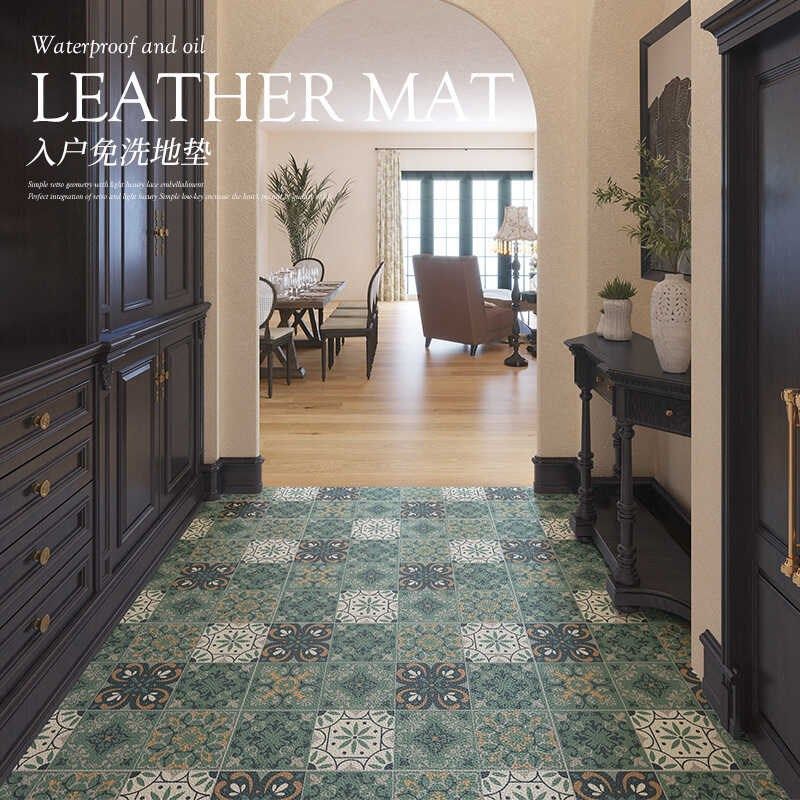 轻奢美式可擦免洗玄关皮革地垫可裁剪pu入户门垫防油进门地毯全铺,淘宝优惠券,粉丝福利购,淘宝优惠卷