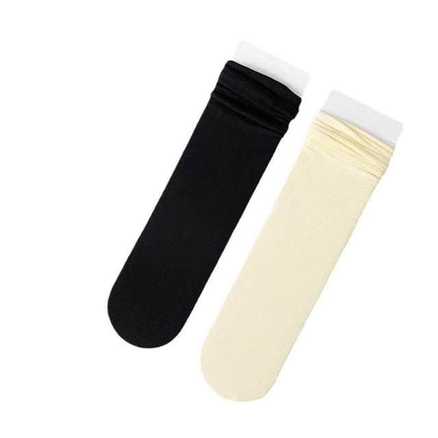 Bingbing socks for women in summer thin women in summer stacked socks in spring and autumn black and white ice stockings tube stockings