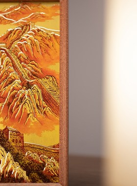 朱炳仁铜 万里长城桌屏摆台装饰画装饰电视柜办公室礼物领导长辈