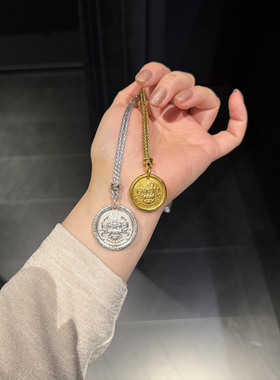 洪菁手作 2.0mm细闪金色银色亮丝毛衣链玉石黄金吊坠挂绳项链绳