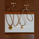 2.0 leather wax rope clavicle chain jade gold necklace rope