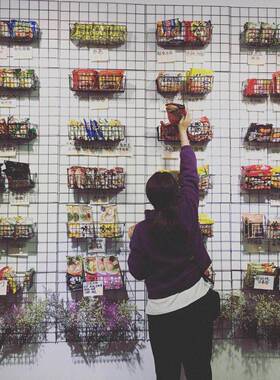 零食置物架子白色陈列墙网红泡面小食堂大号尺寸网格展示货架挂篮