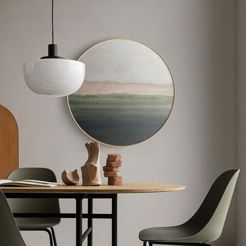 抽象入户现代装饰圆形组合沙发背景墙挂画玄关壁画客厅定做 - 图2