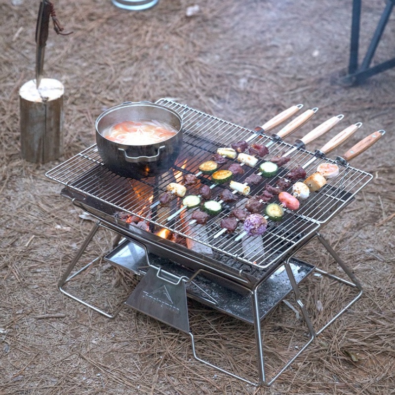 柯曼MT2露營摺疊燒烤爐不锈鋼便攜焚火臺木炭烤肉戶外輕量柴火爐 - 图2