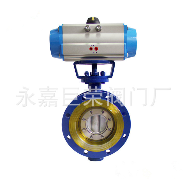 D643W-10P手柄气动法兰三偏心蝶阀、硬密封蝶阀耐腐蚀 - 图3