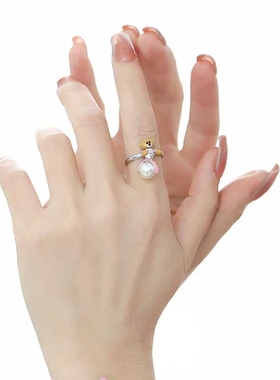 小众设计高级感童趣可爱小熊戒指女时尚个性ins风开口可调节指环