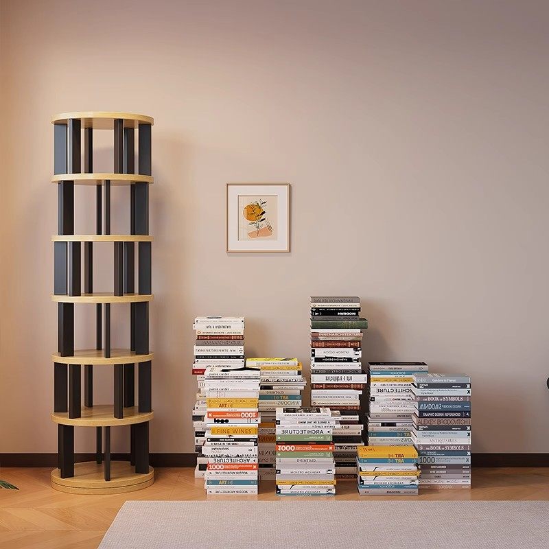 360度实木旋转书架书柜置物架落地一体靠墙可移动转角儿童小窄柜,淘宝优惠券,粉丝福利购,淘宝优惠卷