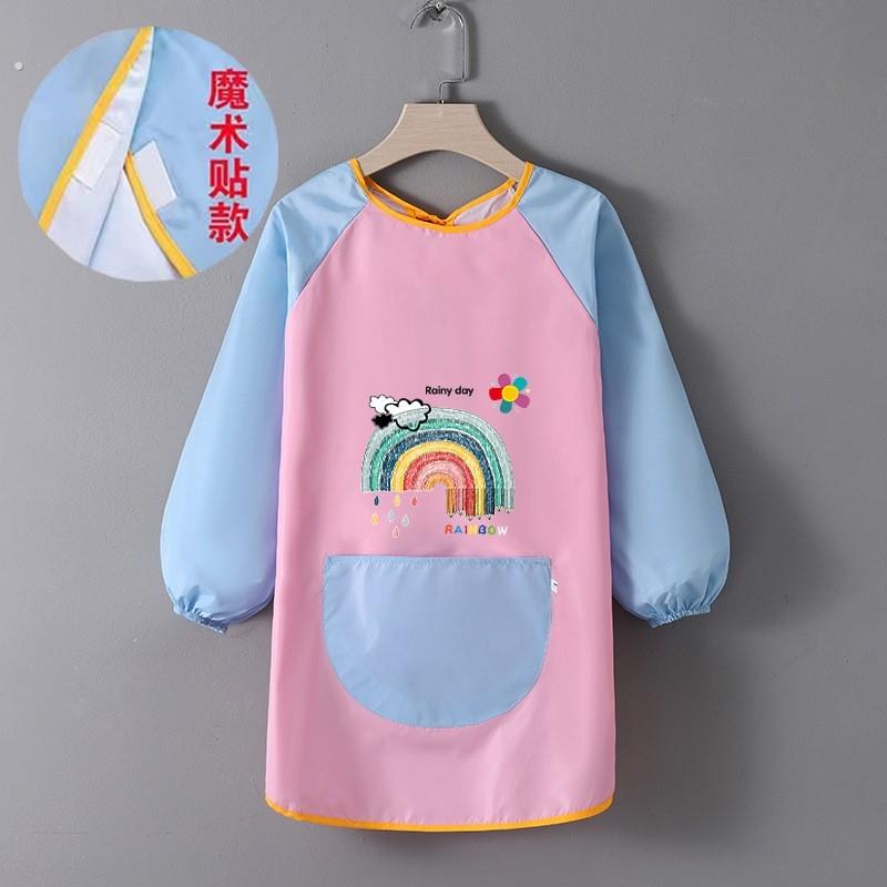 Children's painting waterproof long-sleeved smock kindergarten art painting reverse dressing baby eating bib baby girl apron
