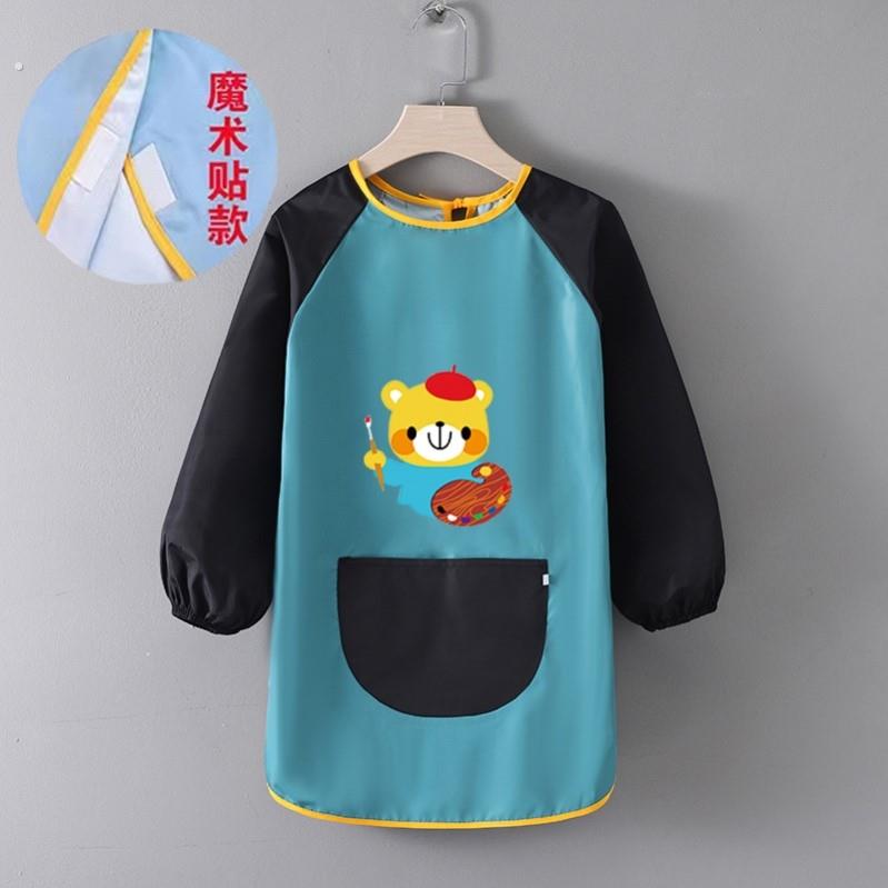 Children's painting waterproof long-sleeved smock kindergarten art painting reverse dressing baby eating bib baby girl apron