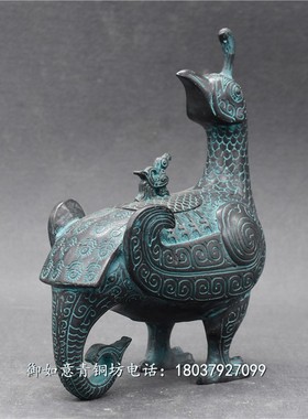 中国青铜器仿古西博物馆晋侯鸟尊家居装饰工艺摆设古玩