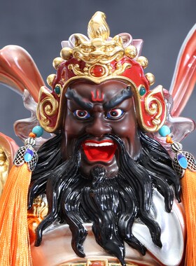 赵公明台湾全铜武财神赵公明神像家用骑虎正财神像开业招财