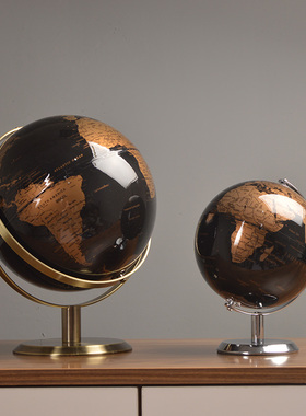 现代轻奢办公室高档o地球仪摆件书桌酒柜电视柜书桌客厅书房装饰