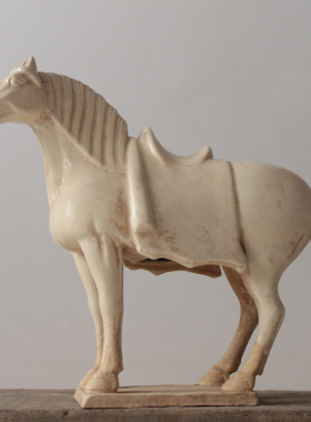 唐三彩陶瓷马摆件仿古做旧静立野马马到成功家居装饰品收藏艺术品