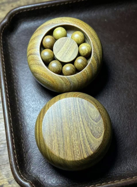 绿檀时来运转运珠手把件解压减压实木招财中老年手部锻炼礼品