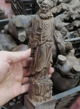【达摩祖师爷】摆件木雕整木实木雕刻而成工艺品红木摆件送礼合适