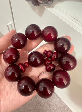 2.5大手串东北琥珀木松明子沉化老料全透固化玉化男女佛珠