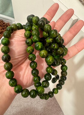 天然10琥珀木留疤水波佛珠手串手链文玩精品花纹固化包浆工艺盘玩