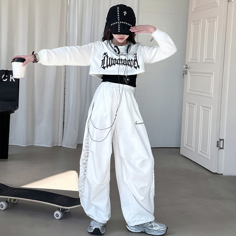 春秋儿童街舞练功服女童嘻哈纯棉爵士舞表演装女孩模特走秀演出服,淘宝优惠券,粉丝福利购,淘宝优惠卷