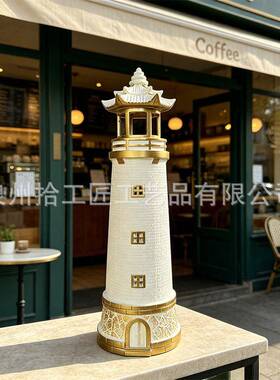 灯塔摆件树脂工艺品花园庭院草坪景观别墅装饰跨境树脂工艺品