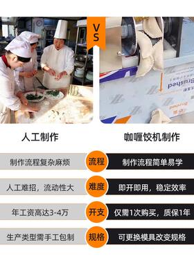 厂家新款咖喱饺机商用全自动水饺机锅贴饺子机小型多功能包水饺机