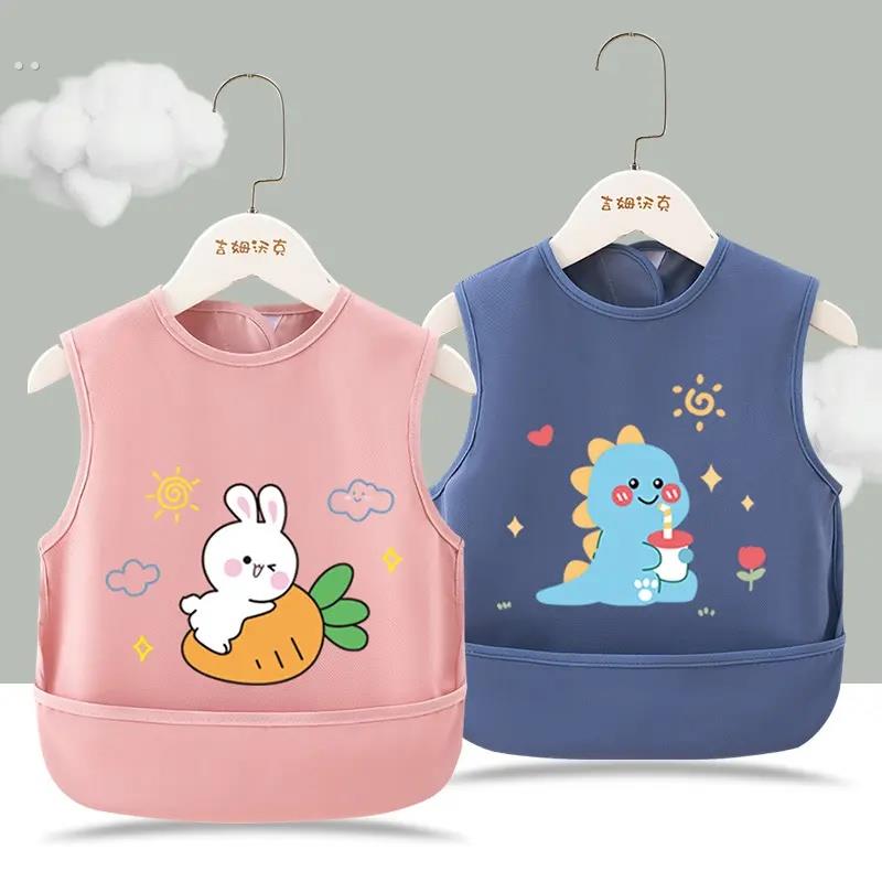 New waterproof bib sleeveless children's clothing kindergarten oil-proof rice bag Maillard baby bib rice bag