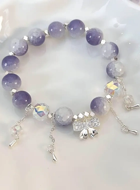 碎花天使小众彩色手串大小双拼爆花晶串珠手链手饰送闺蜜礼物