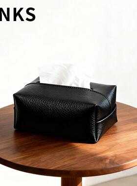 高档皮革纸巾盒轻奢客厅茶几餐巾盒卧室桌面高级感收纳创意卫生纸