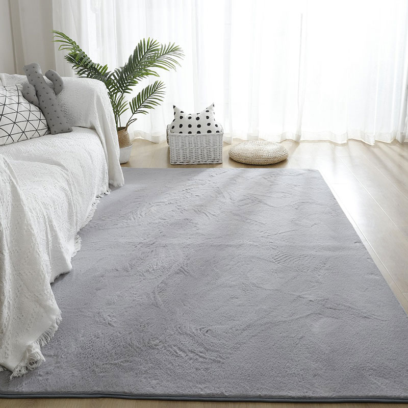地毯卧室床边毯仿兔毛短毛绒茶几床边毯客厅满铺简约防滑可机洗 - 图2