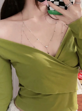 胸链身体链纯欲项链性感胸链网红饰品高级感链条辣妹吊带背心配饰