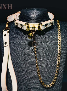NNH情调颈圈项圈颈套男女che项链真皮小狗uy牵引绳